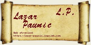 Lazar Paunić vizit kartica